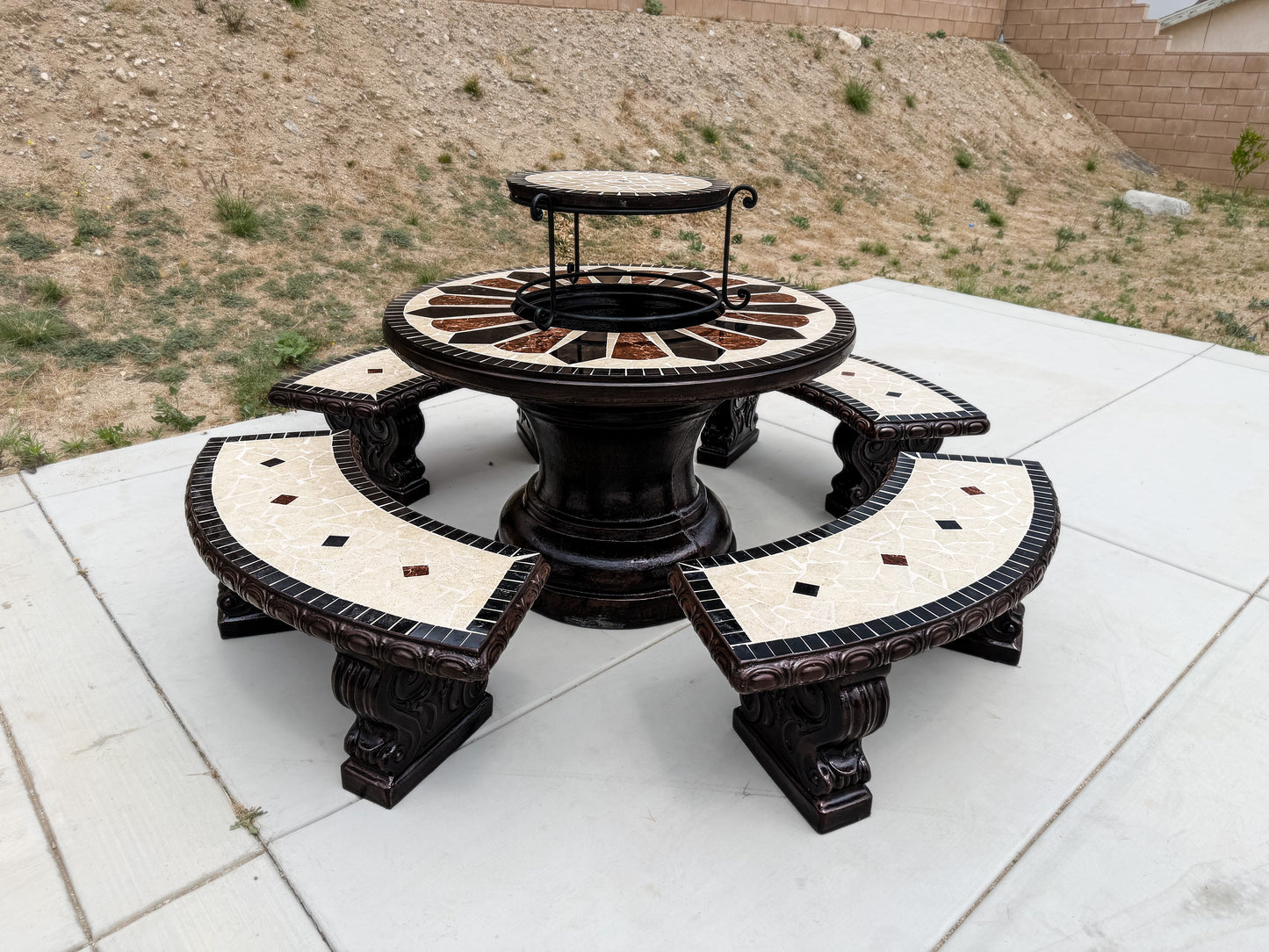 Custom Concrete Outdoor Table Set